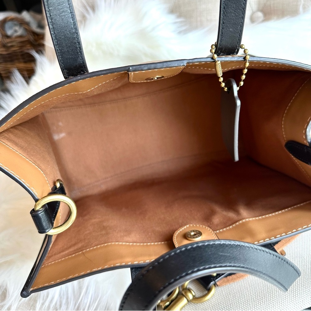 COACH Field Tote 30 With Coach Badge - Canvas with Leather Trims - Picture 11 of 16